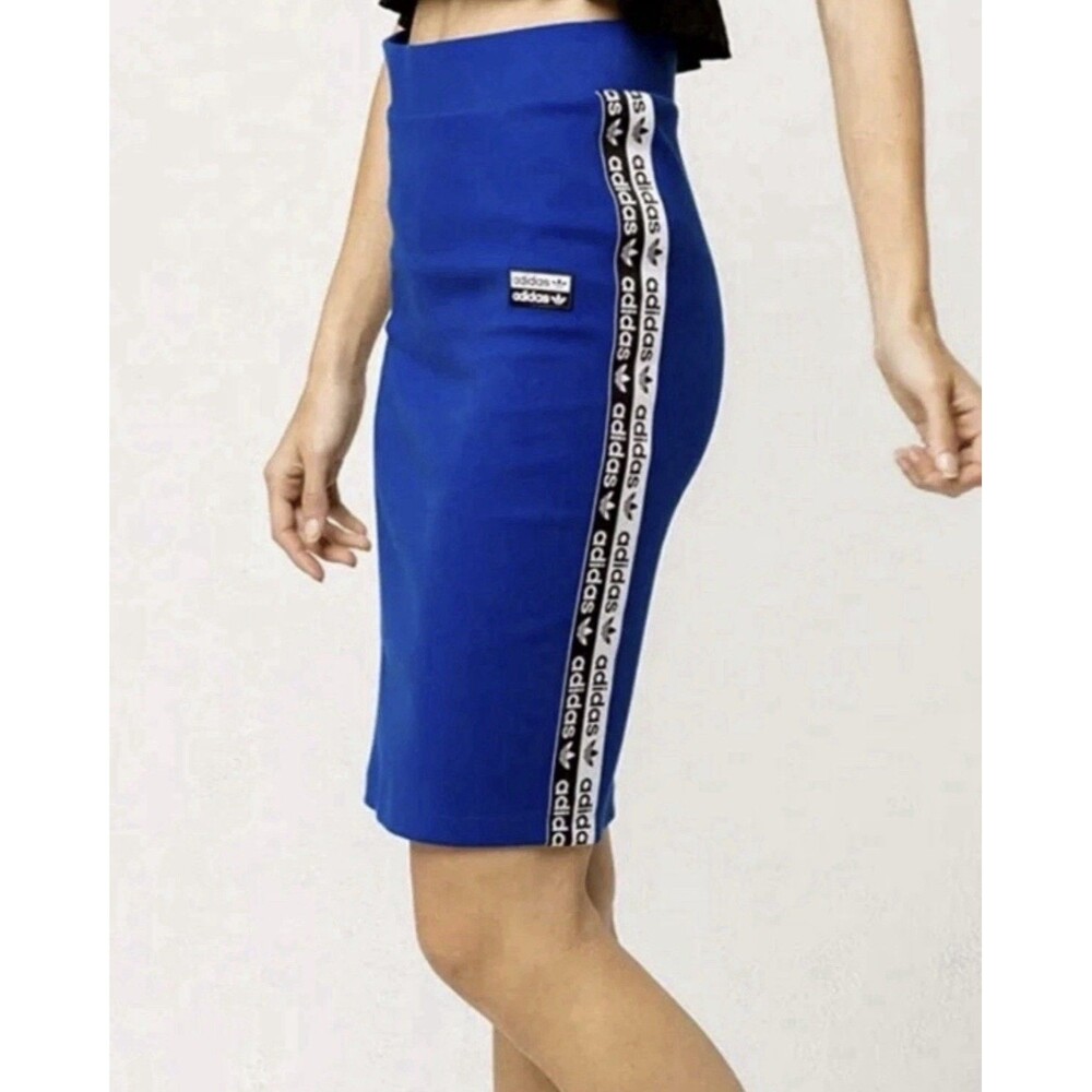 Adidas Skirt S Blue White Sports Tennis Mini Skirt Athletic Stretchy Sporty